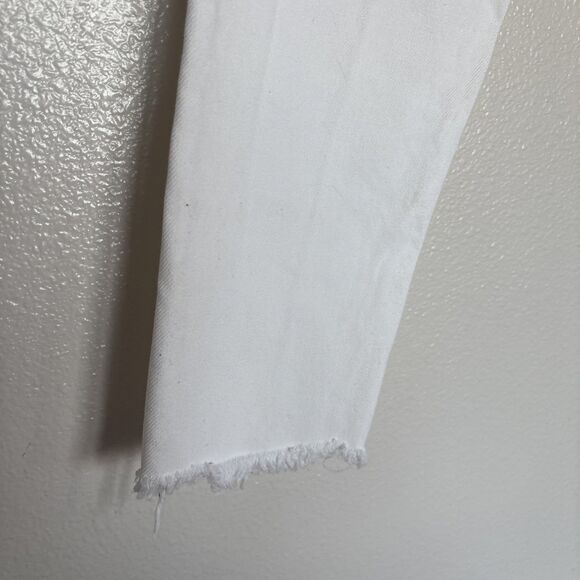 Moussy Vintage Jeans Womens Size 28 White Tapered Distressed Denim Pants - Picture 11 of 13